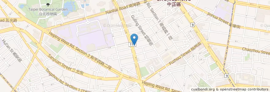 Mapa de ubicacion de 胖老爹 en 타이완, 신베이 시, 타이베이시, 중정 구.