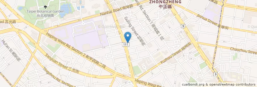 Mapa de ubicacion de 萬香烤鴨莊 en Taiwan, Neu-Taipeh, Taipeh, Zhongzheng.