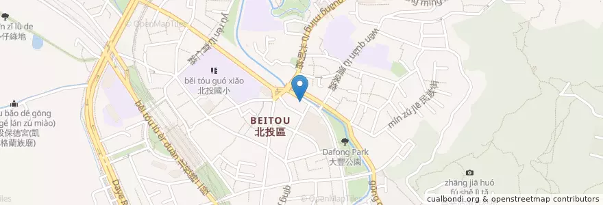 Mapa de ubicacion de 阿宗蚵仔煎 en Taiwan, Nuova Taipei, Taipei, Distretto Di Beitou.
