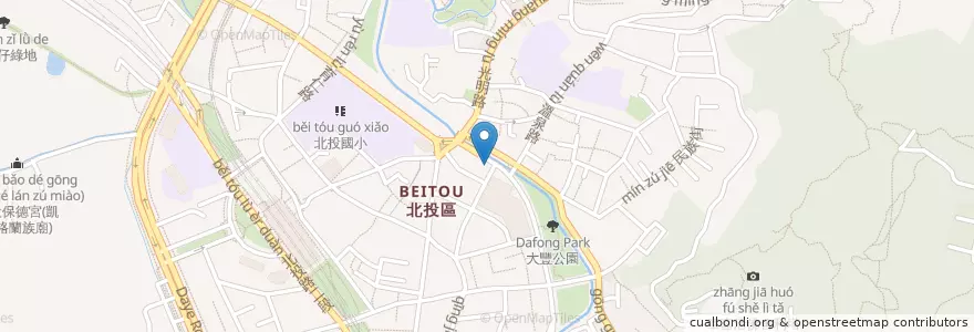 Mapa de ubicacion de 牛王子牛排攤 en Тайвань, Новый Тайбэй, Тайбэй, 北投區.