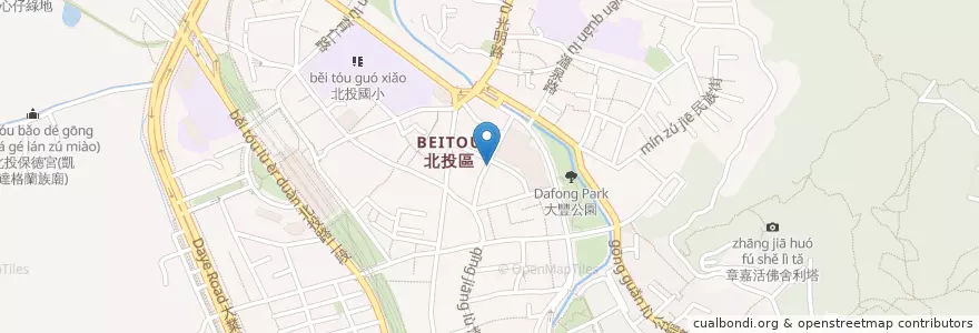Mapa de ubicacion de 老店魷魚羹 en Taiwan, Nuova Taipei, Taipei, Distretto Di Beitou.