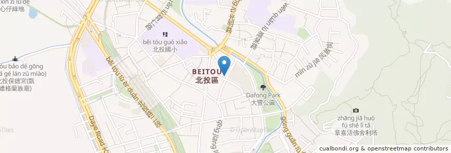 Mapa de ubicacion de 簡記排骨酥麵 en 台湾, 新北市, 台北市, 北投区.