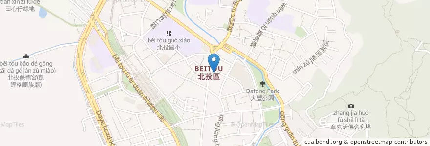 Mapa de ubicacion de 晟記燒腊 en Тайвань, Новый Тайбэй, Тайбэй, 北投區.