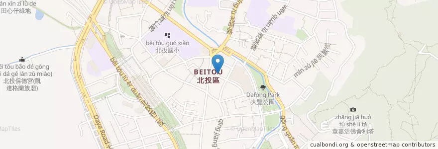 Mapa de ubicacion de 文吉肉羹老店 en Тайвань, Новый Тайбэй, Тайбэй, 北投區.