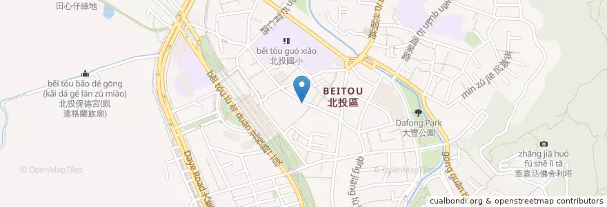 Mapa de ubicacion de 瑞泰油麵老店 en Taiwan, New Taipei, Taipei, Beitou.