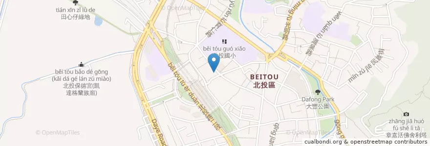 Mapa de ubicacion de 北投站前好吃滷味 en Taiwan, Neu-Taipeh, Taipeh, Beitou.