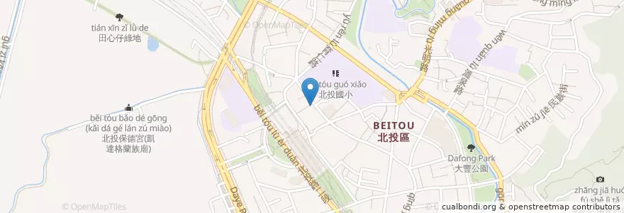 Mapa de ubicacion de 金鱻熱炒 en 타이완, 신베이 시, 타이베이시, 베이터우 구.