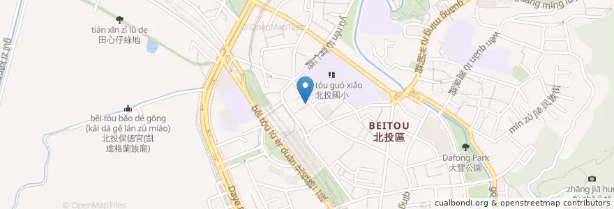 Mapa de ubicacion de 樂山窄巷拉麵 en Taiwan, 新北市, Taipé, 北投區.