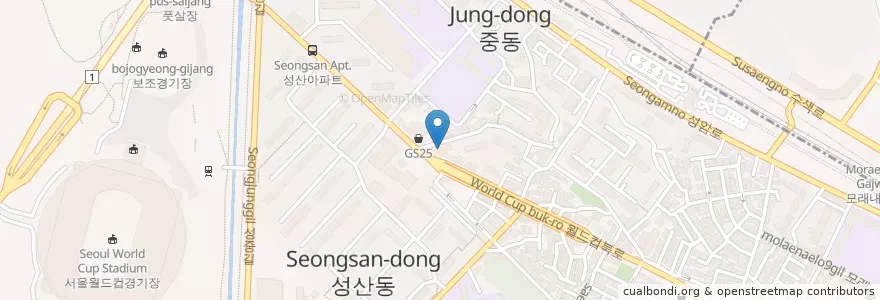 Mapa de ubicacion de 조환석내과 en Güney Kore, Seul, 마포구.