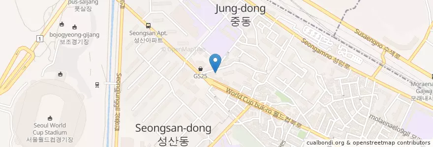 Mapa de ubicacion de 윤선생IGSE성산학원 en Corée Du Sud, Séoul, 마포구.
