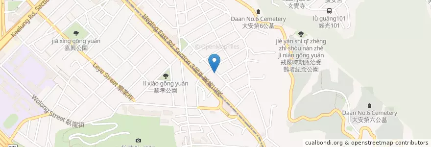 Mapa de ubicacion de 我不怕你泰胖 en تايوان, تايبيه الجديدة, تايبيه, 大安區.