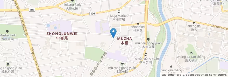 Mapa de ubicacion de 小貓咪早餐店 en تايوان, تايبيه الجديدة, تايبيه, 文山區.