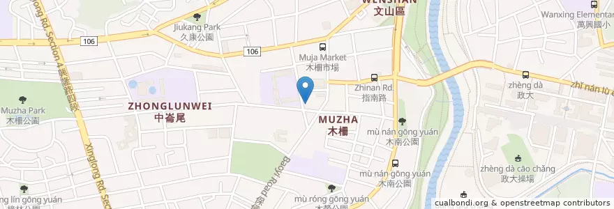 Mapa de ubicacion de 饌鈺坊 蛋包飯 en 臺灣, 新北市, 臺北市, 文山區.