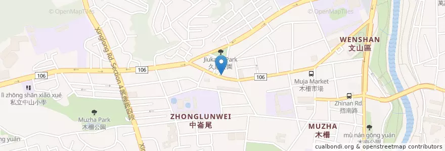 Mapa de ubicacion de 辛王記涼麵美食專賣店 en تايوان, تايبيه الجديدة, تايبيه, 文山區.