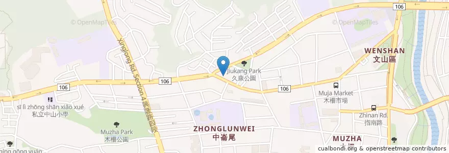 Mapa de ubicacion de 誠鵝肉專賣 en Taiwan, Nuova Taipei, Taipei, 文山區.