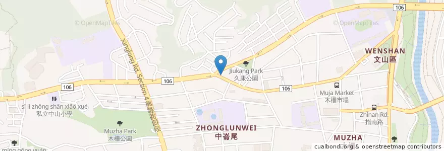 Mapa de ubicacion de 港式榮旺飯麵小館 en Taiwan, Nuova Taipei, Taipei, 文山區.