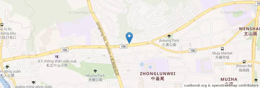 Mapa de ubicacion de JSP呷尚寶 en تايوان, تايبيه الجديدة, تايبيه, 文山區.