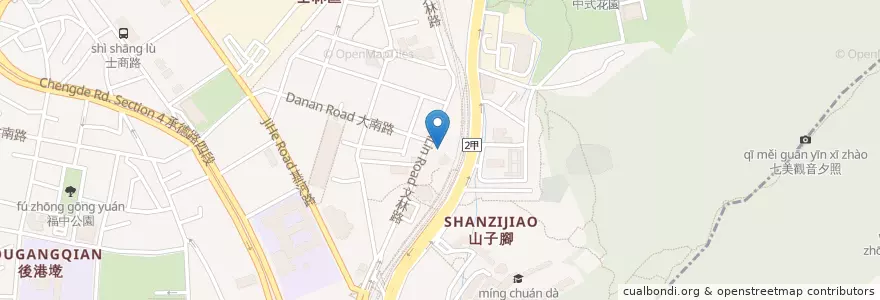 Mapa de ubicacion de 柯媽媽台南小吃 en تایوان, 新北市, تایپه, 士林區.