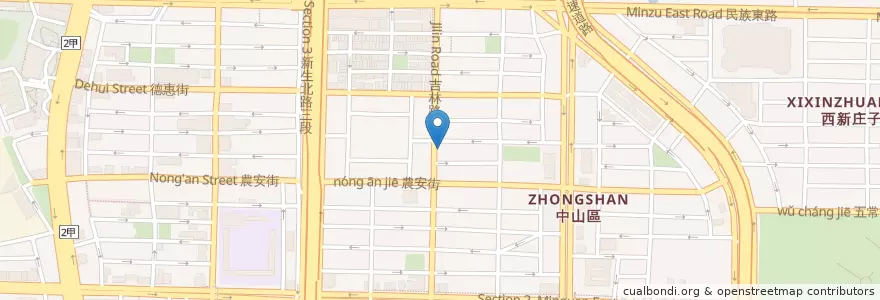 Mapa de ubicacion de 吉鮮熱炒 en Tayvan, 新北市, Taipei, 中山區.