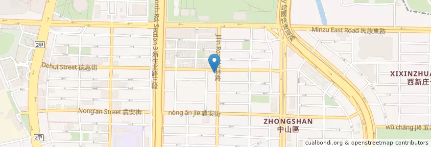 Mapa de ubicacion de 烤吧串燒台式居酒屋 en Taiwan, Nuova Taipei, Taipei, Distretto Di Zhongshan.