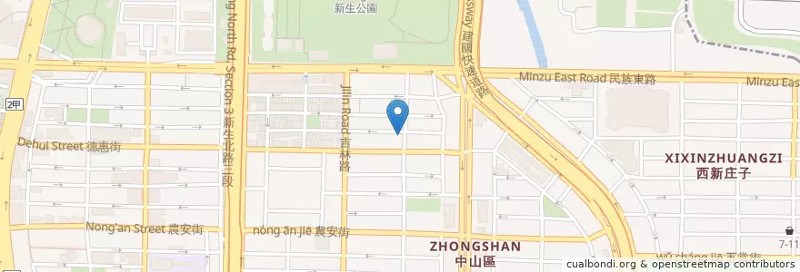 Mapa de ubicacion de 阿洲手擀皮水餃店 en Тайвань, Новый Тайбэй, Тайбэй, 中山區.