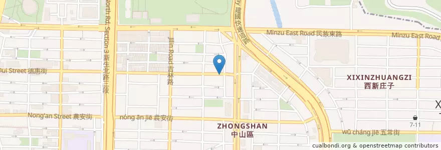Mapa de ubicacion de 犇鱻鹽酥雞 en 臺灣, 新北市, 臺北市, 中山區.