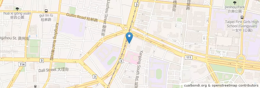 Mapa de ubicacion de 饗聚廚房 en 臺灣, 新北市, 臺北市, 萬華區, 中正區.