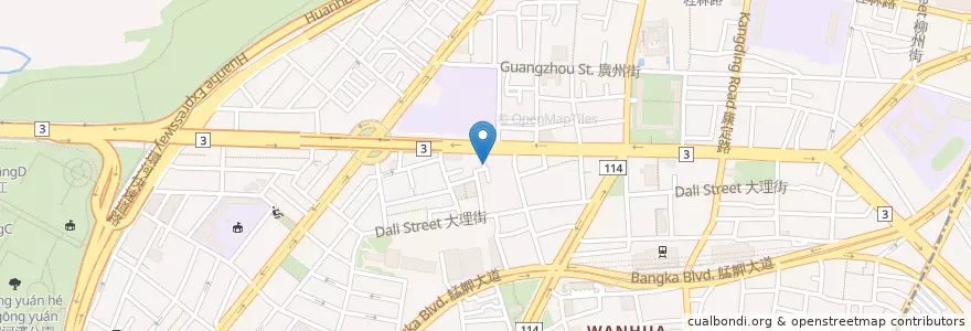 Mapa de ubicacion de 松誠鐵板燒 en تايوان, تايبيه الجديدة, تايبيه, 萬華區.
