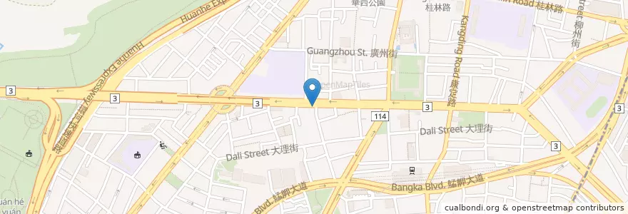 Mapa de ubicacion de 布袋鮮の蚵 en 臺灣, 新北市, 臺北市, 萬華區.