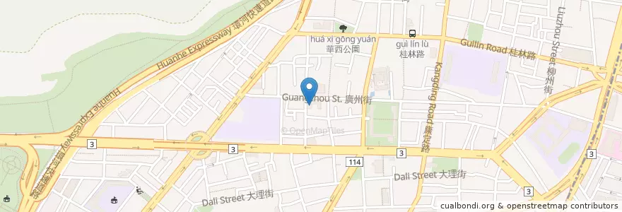 Mapa de ubicacion de 皇后牛排館 en تایوان, 新北市, تایپه, 萬華區.
