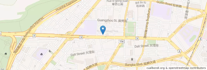 Mapa de ubicacion de 刈包吉 en 臺灣, 新北市, 臺北市, 萬華區.