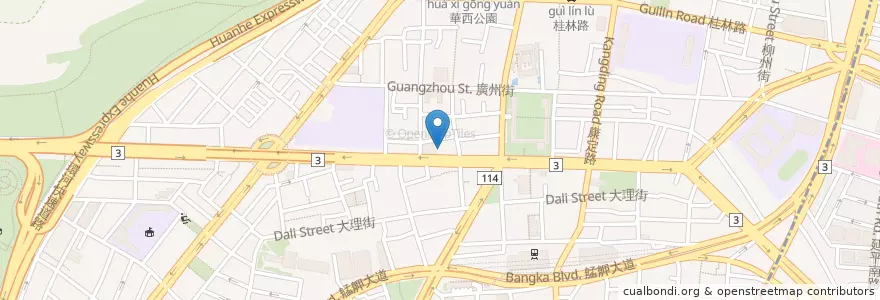 Mapa de ubicacion de 187金巴黎餐廳 en 臺灣, 新北市, 臺北市, 萬華區.