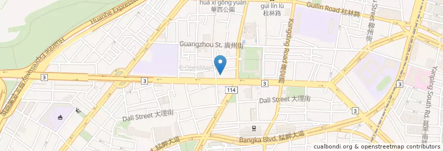 Mapa de ubicacion de 東山快炒 en 臺灣, 新北市, 臺北市, 萬華區.