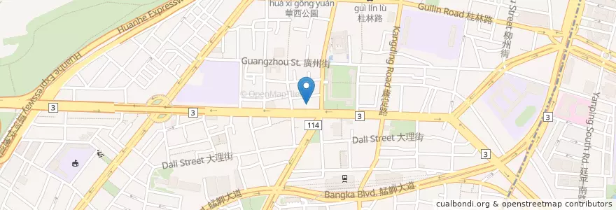 Mapa de ubicacion de 正立牛肉麵 en تايوان, تايبيه الجديدة, تايبيه, 萬華區.