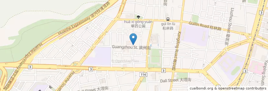 Mapa de ubicacion de 艋舺紅豆餅 en Taiwan, Nuova Taipei, Taipei, Distretto Di Wanhua.