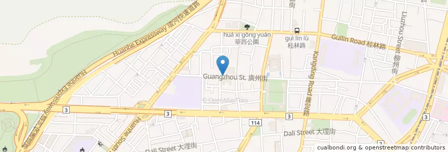Mapa de ubicacion de 東港旗魚黑輪 en Taiwán, Nuevo Taipéi, Taipéi, 萬華區.