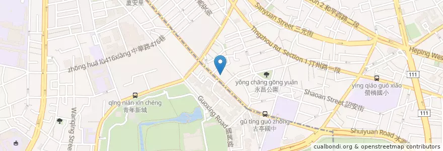 Mapa de ubicacion de 郁婷越南小館 en تایوان, 新北市, تایپه, 萬華區.