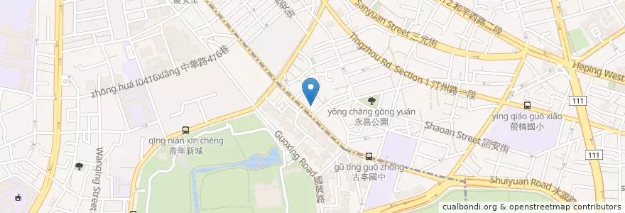 Mapa de ubicacion de 阿春媽媽涼麵店 en 臺灣, 新北市, 臺北市, 萬華區.