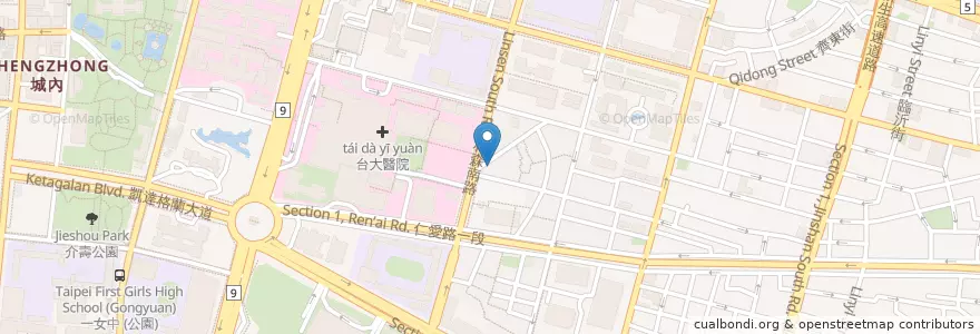 Mapa de ubicacion de 佳味排骨麵 en Taiwan, Nuova Taipei, Taipei, 中正區.
