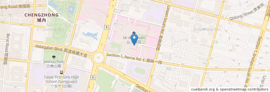 Mapa de ubicacion de Library and Book Café en تایوان, 新北市, تایپه, 中正區.