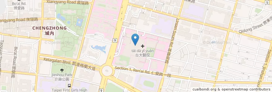 Mapa de ubicacion de 恰恰食堂港式燒臘 en 臺灣, 新北市, 臺北市, 中正區.