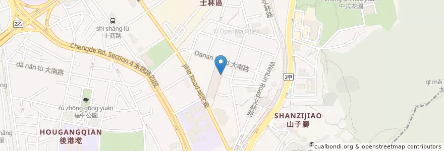 Mapa de ubicacion de 士林生炒羊肉 en تايوان, تايبيه الجديدة, تايبيه, 士林區.