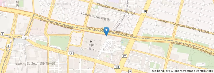 Mapa de ubicacion de 國光客運自動售票機 en 臺灣, 新北市, 臺北市, 中正區.