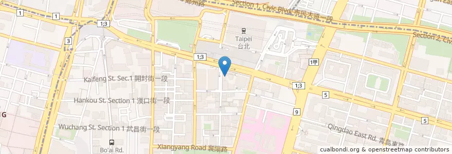 Mapa de ubicacion de 米塔義式廚房 en Taiwan, 新北市, Taipé, 中正區.