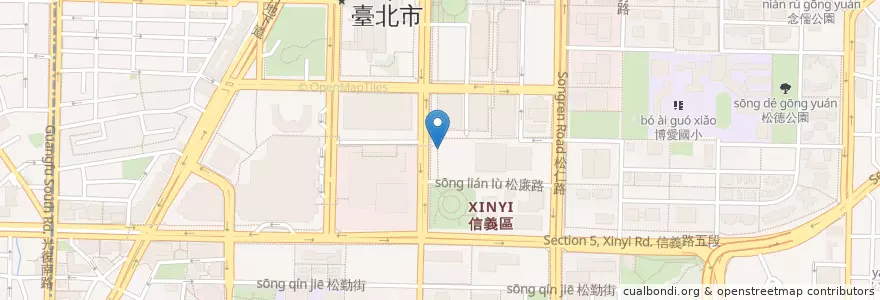 Mapa de ubicacion de 小器食堂 en تايوان, تايبيه الجديدة, تايبيه, 信義區.