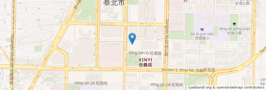 Mapa de ubicacion de 金葉紅廚 en 台湾, 新北市, 台北市, 信義区.