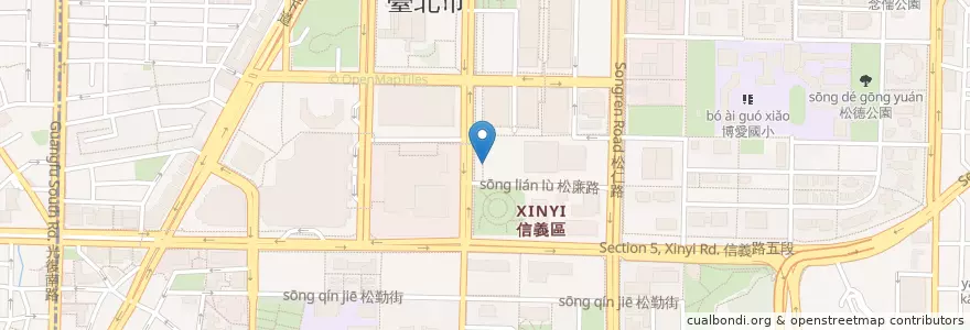 Mapa de ubicacion de 本場香川宮武讃岐烏龍麵 en تايوان, تايبيه الجديدة, تايبيه, 信義區.