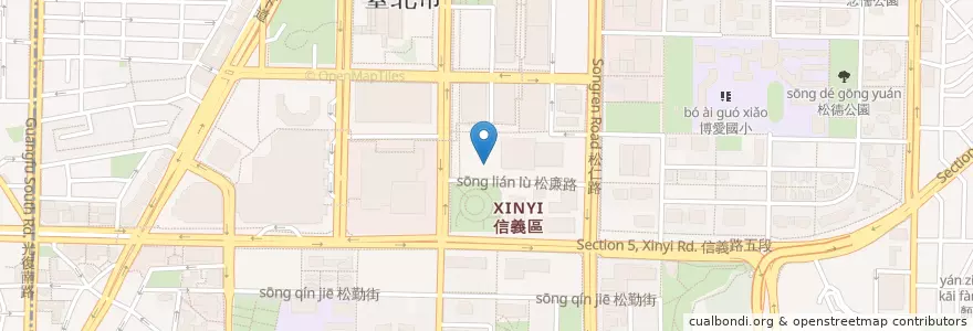 Mapa de ubicacion de 川師傅功夫麵舖 en 台湾, 新北市, 台北市, 信義区.