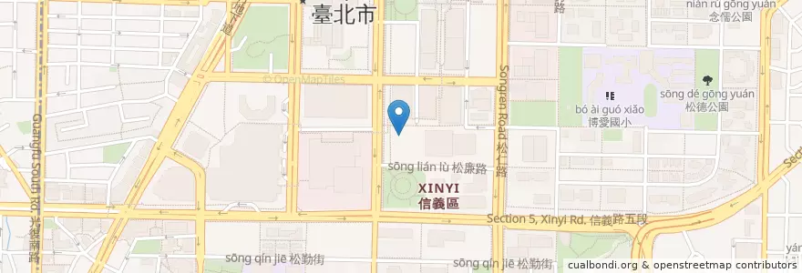 Mapa de ubicacion de 金色三麥 en Taïwan, Nouveau Taipei, Taipei, District De Xinyi.