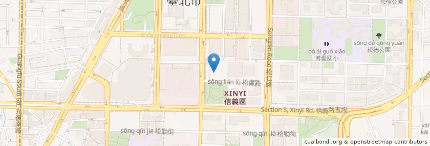 Mapa de ubicacion de 這味泰泰 en تايوان, تايبيه الجديدة, تايبيه, 信義區.